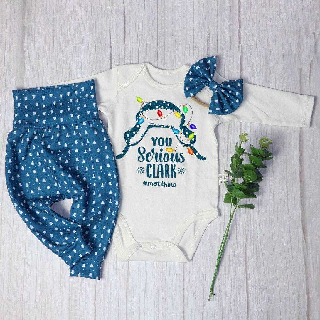 Personalized baby christmas outfit onesies set baby first christmas onesies romper set - BabiChic