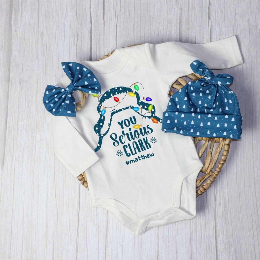 Personalized baby christmas outfit onesies set baby first christmas onesies romper set - BabiChic