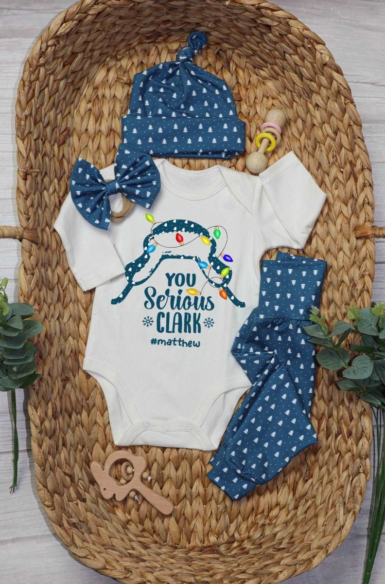 Personalized baby christmas outfit onesies set baby first christmas onesies romper set - BabiChic