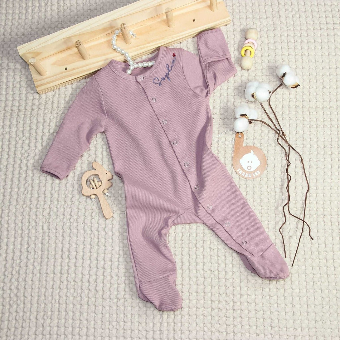 Personalized Baby Romper Footie Sleepsuit Must Haves, Embroided Name, Going Home Outfit, Walking Outfits For Baby Girls - BabiChic