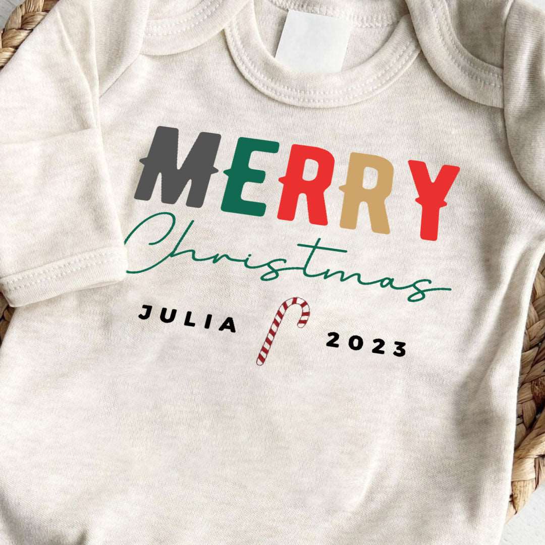 Personalized Baby Romper For 1st Christmas Baby Clothes Must Have My First Christmas Outfit - BabiChic