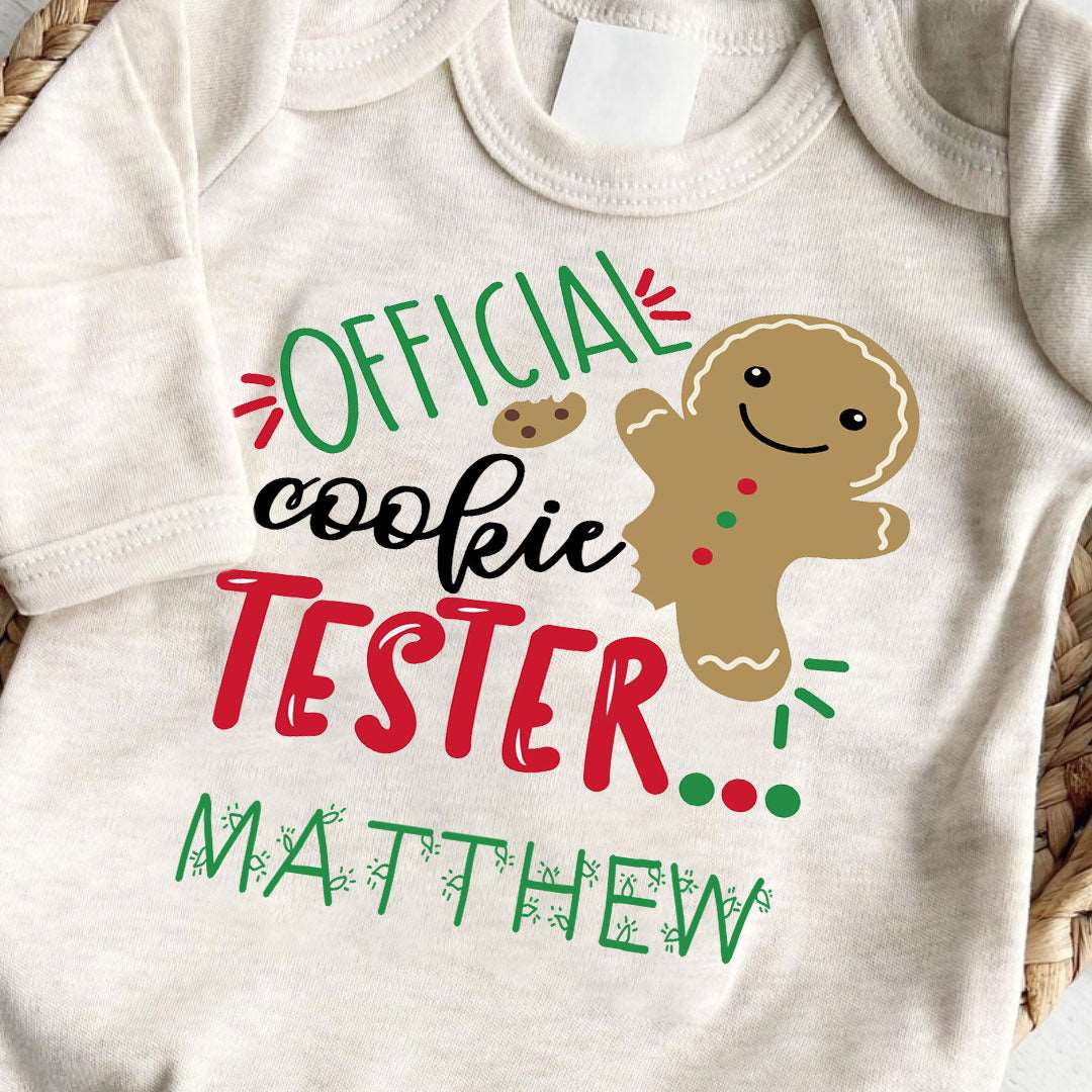 Personalized Baby Romper with Gingerbread Cookies For 1st My First Christmas Outfit Gender Neutral Must Have - BabiChic