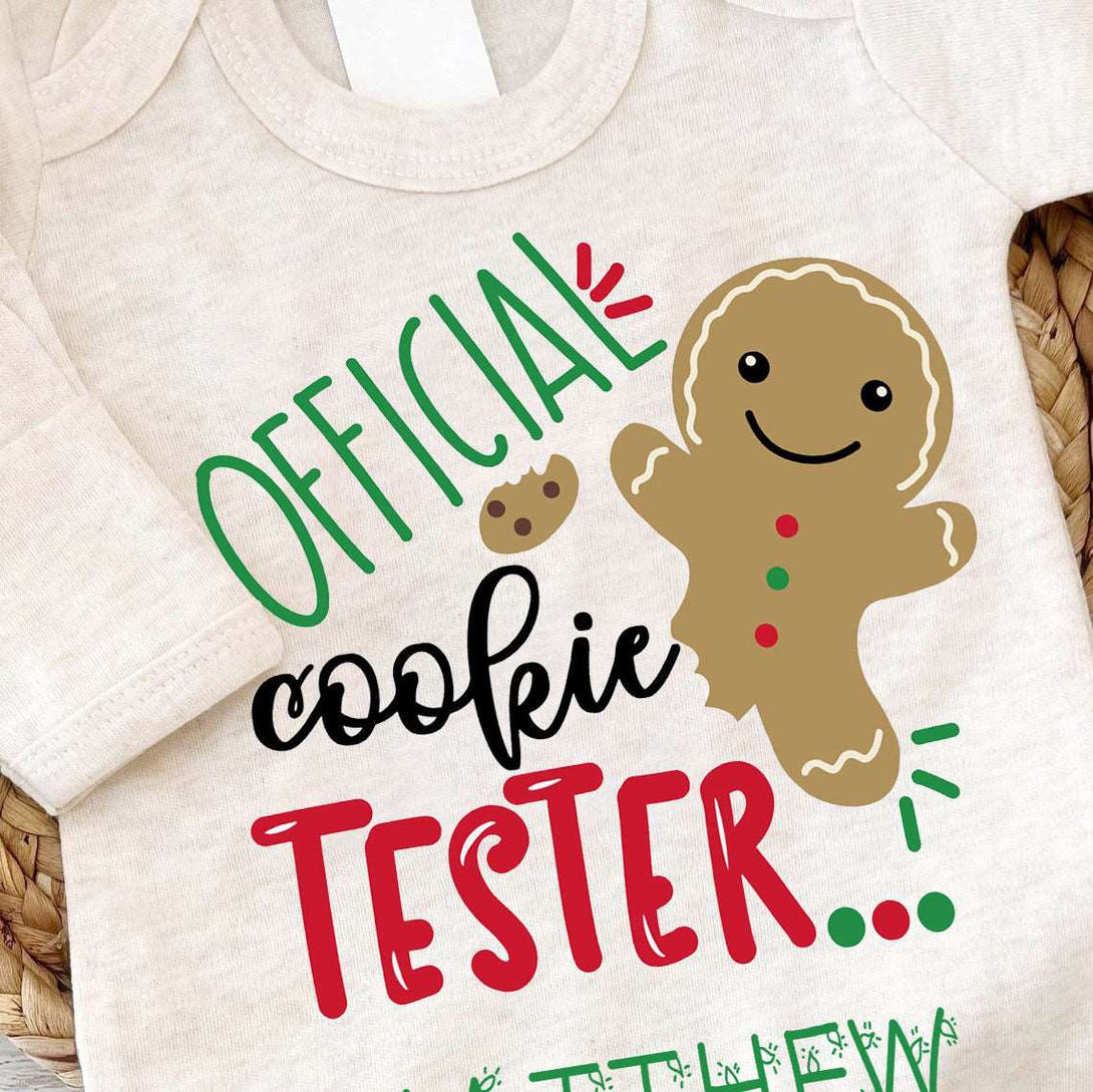 Personalized Baby Romper with Gingerbread Cookies For 1st My First Christmas Outfit Gender Neutral Must Have - BabiChic