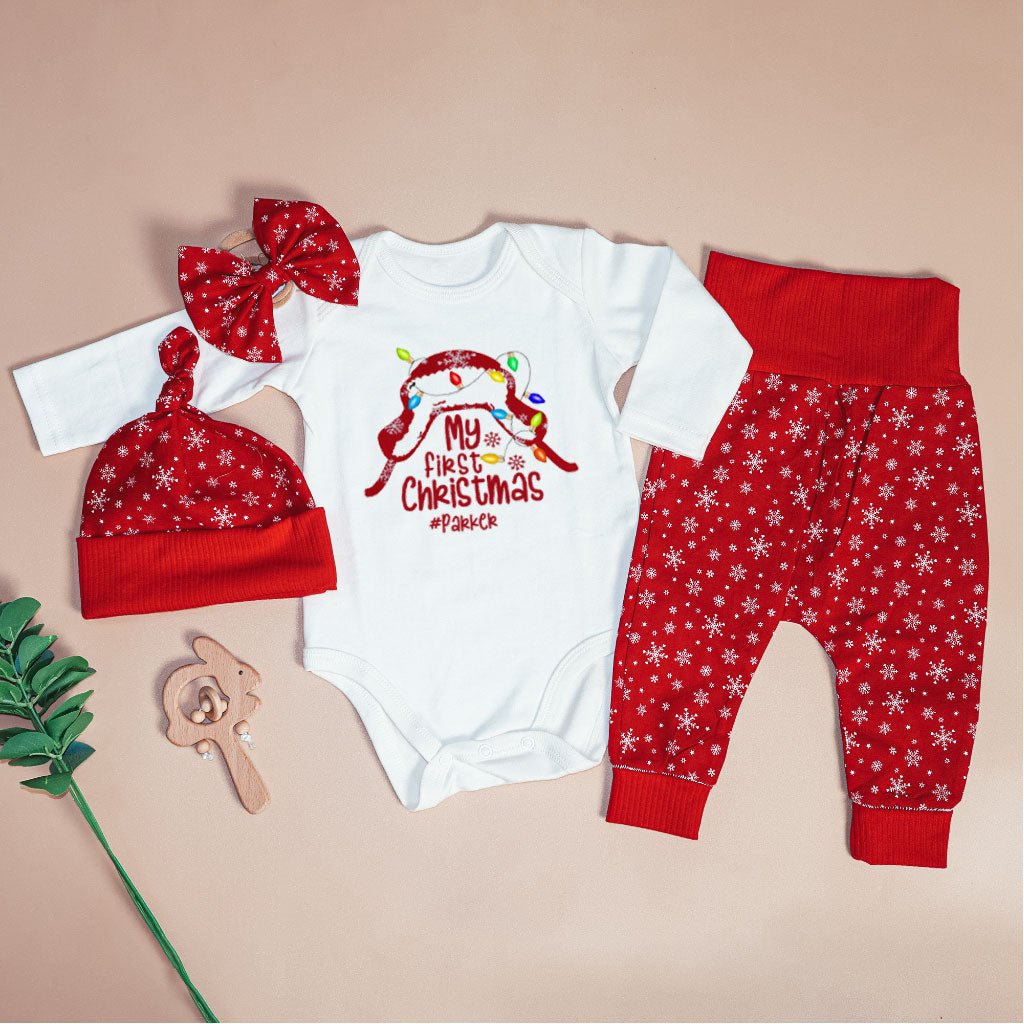 Personalized Christmas Baby Boy Onesies and Long Pants Set | My First Christmas Shitter's Full Christmas Vacation Funny Griswald Baby Onesie - BabiChic