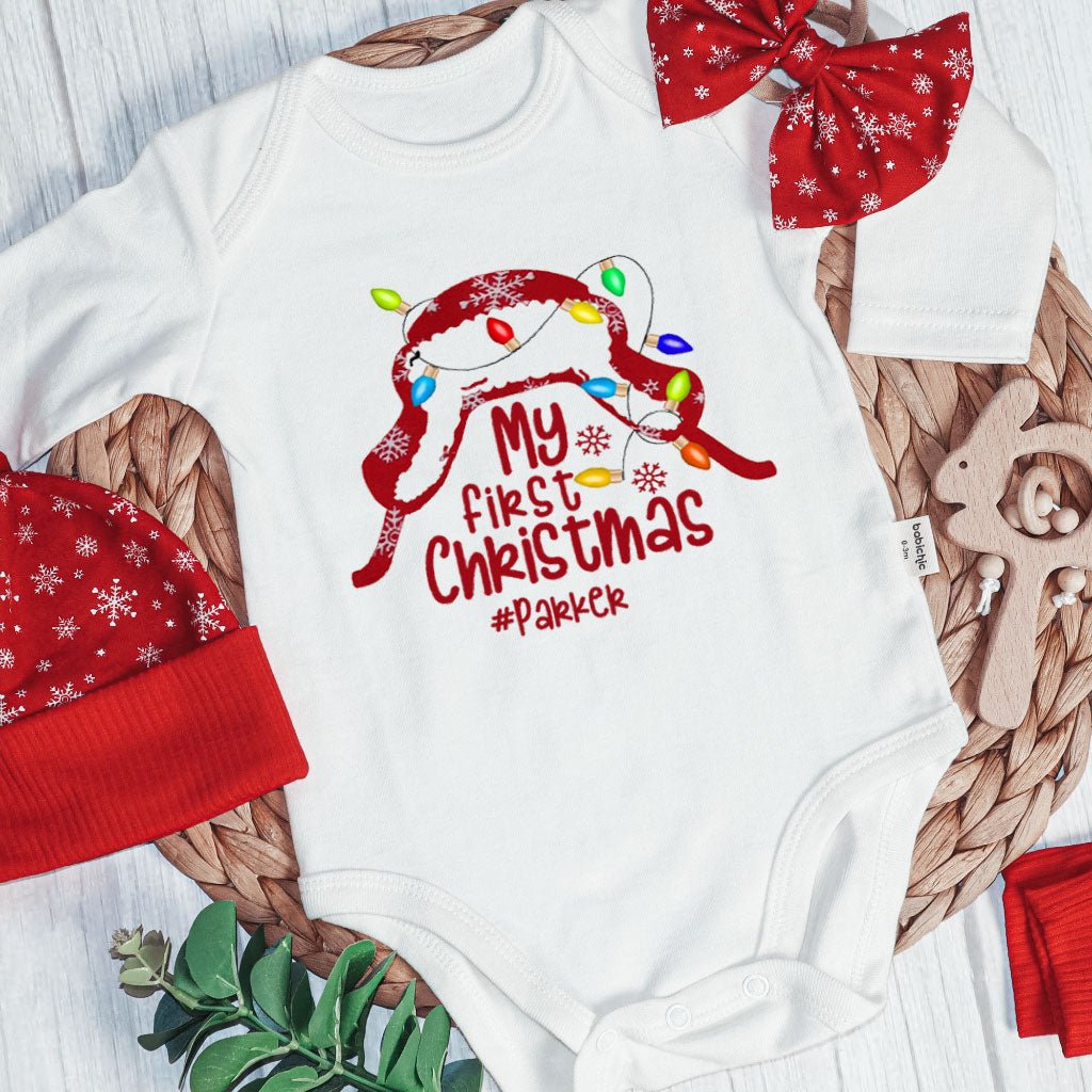 Personalized Christmas Baby Boy Onesies and Long Pants Set | My First Christmas Shitter's Full Christmas Vacation Funny Griswald Baby Onesie - BabiChic