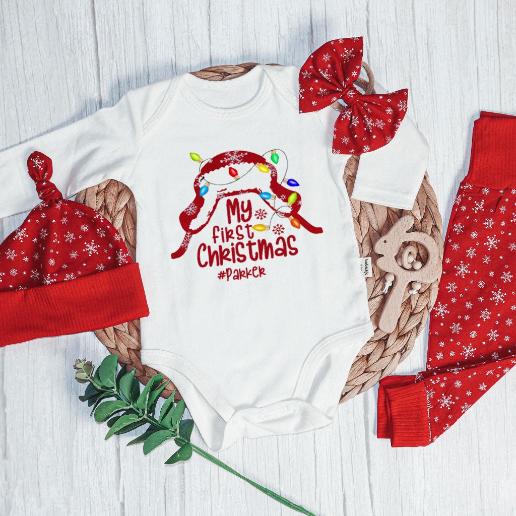 Personalized Christmas Baby Boy Onesies and Long Pants Set | My First Christmas Shitter's Full Christmas Vacation Funny Griswald Baby Onesie - BabiChic