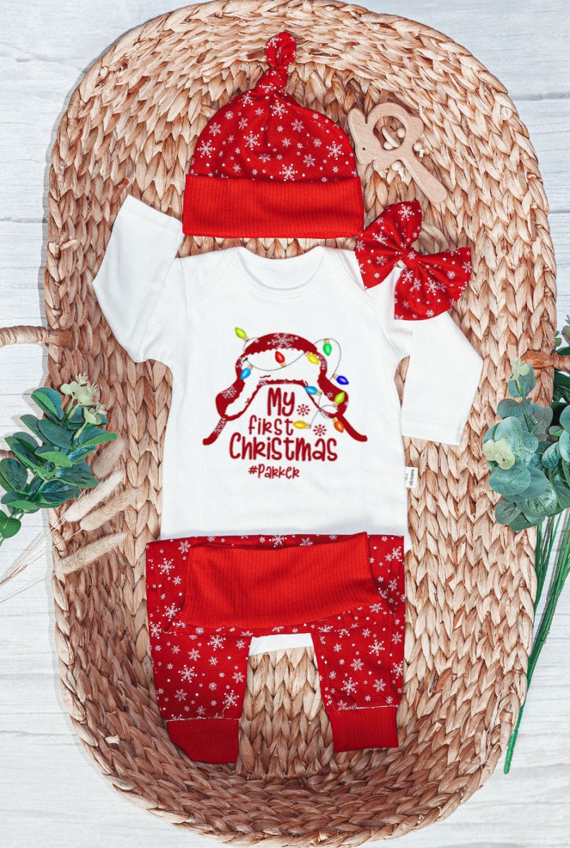 Personalized Christmas Baby Boy Onesies and Long Pants Set | My First Christmas Shitter's Full Christmas Vacation Funny Griswald Baby Onesie - BabiChic