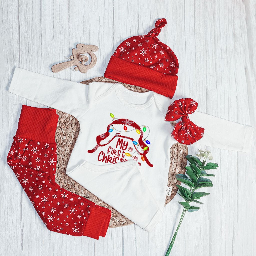 Personalized Christmas Baby Boy Onesies and Long Pants Set | My First Christmas Shitter's Full Christmas Vacation Funny Griswald Baby Onesie - BabiChic