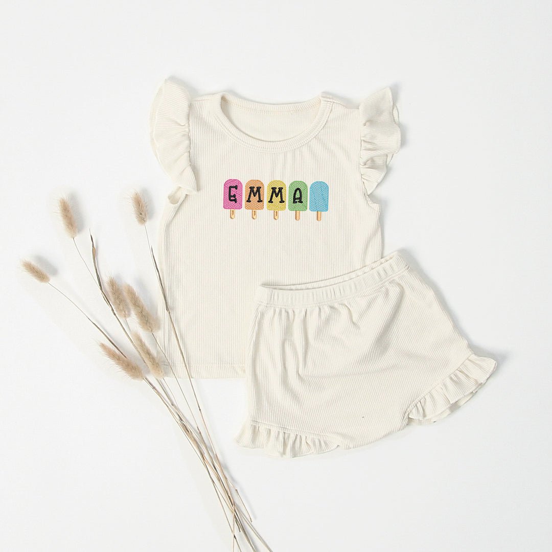 Personalized Fairy Wing Top & Bottom Baby Must Haves, Tshirt & Pants, Embroidered Name For Walking Outfits - BabiChic