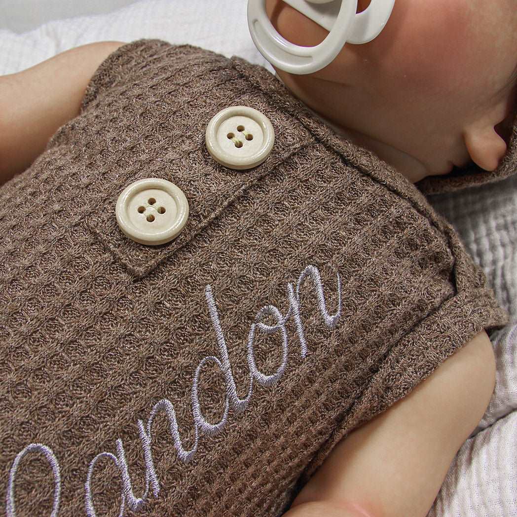 Personalized Knotted Gown Baby Must Haves, Gender Neutral Newborn Coming Home Outfit With Embroided Name - BabiChic