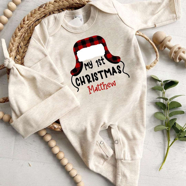 Personalized My First Christmas Romper - Shitters Full Christmas Onesies, Cute Bodysuit for Newborns - BabiChic