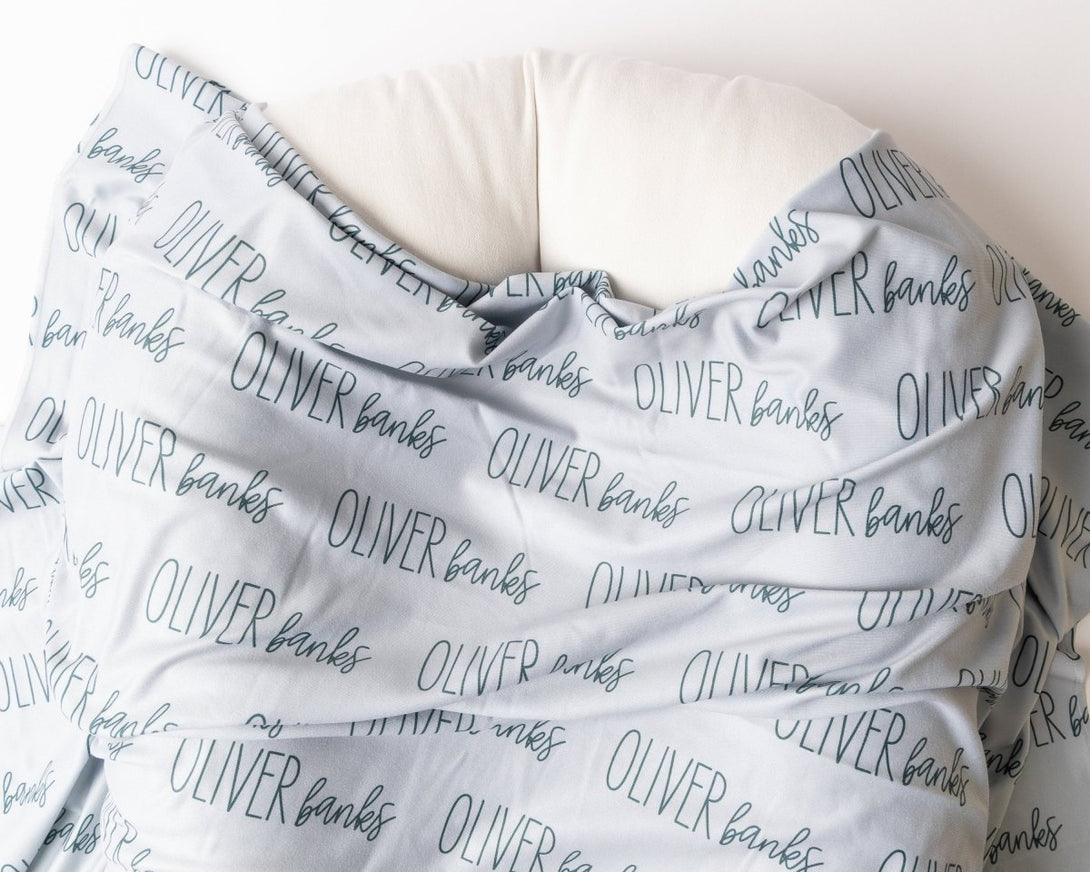 Personalized Swaddle Blanket - Modern Font Duo - BabiChic