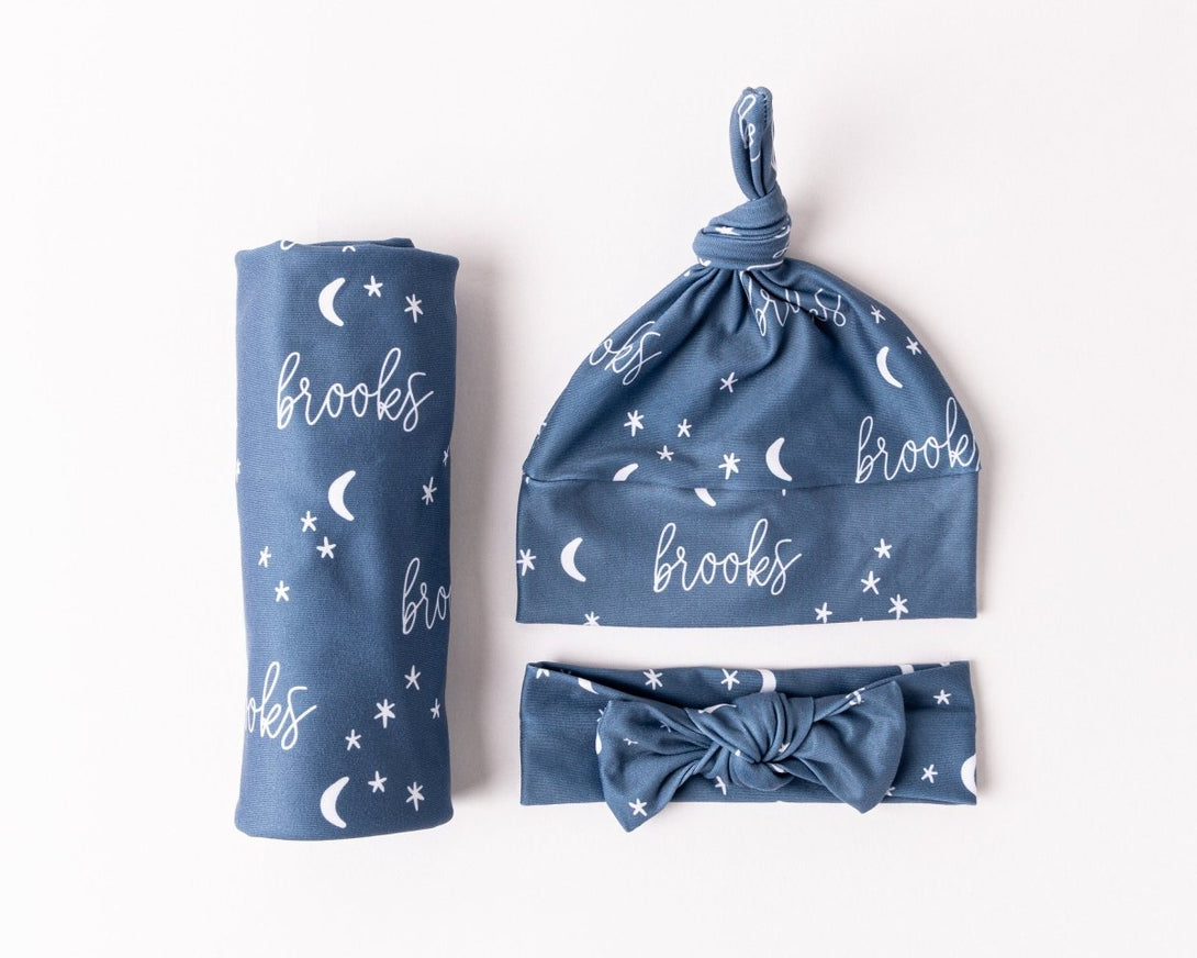 Personalized Swaddle Blanket - Night Sky - BabiChic