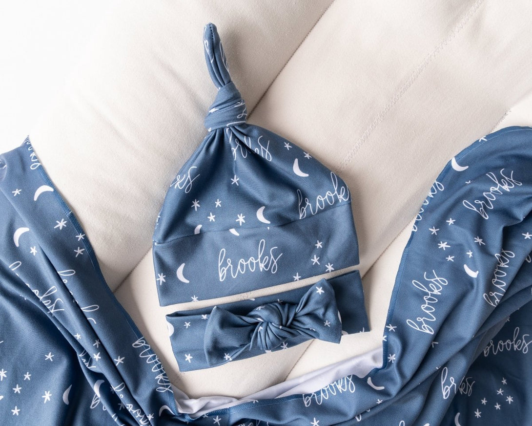 Personalized Swaddle Blanket - Night Sky - BabiChic