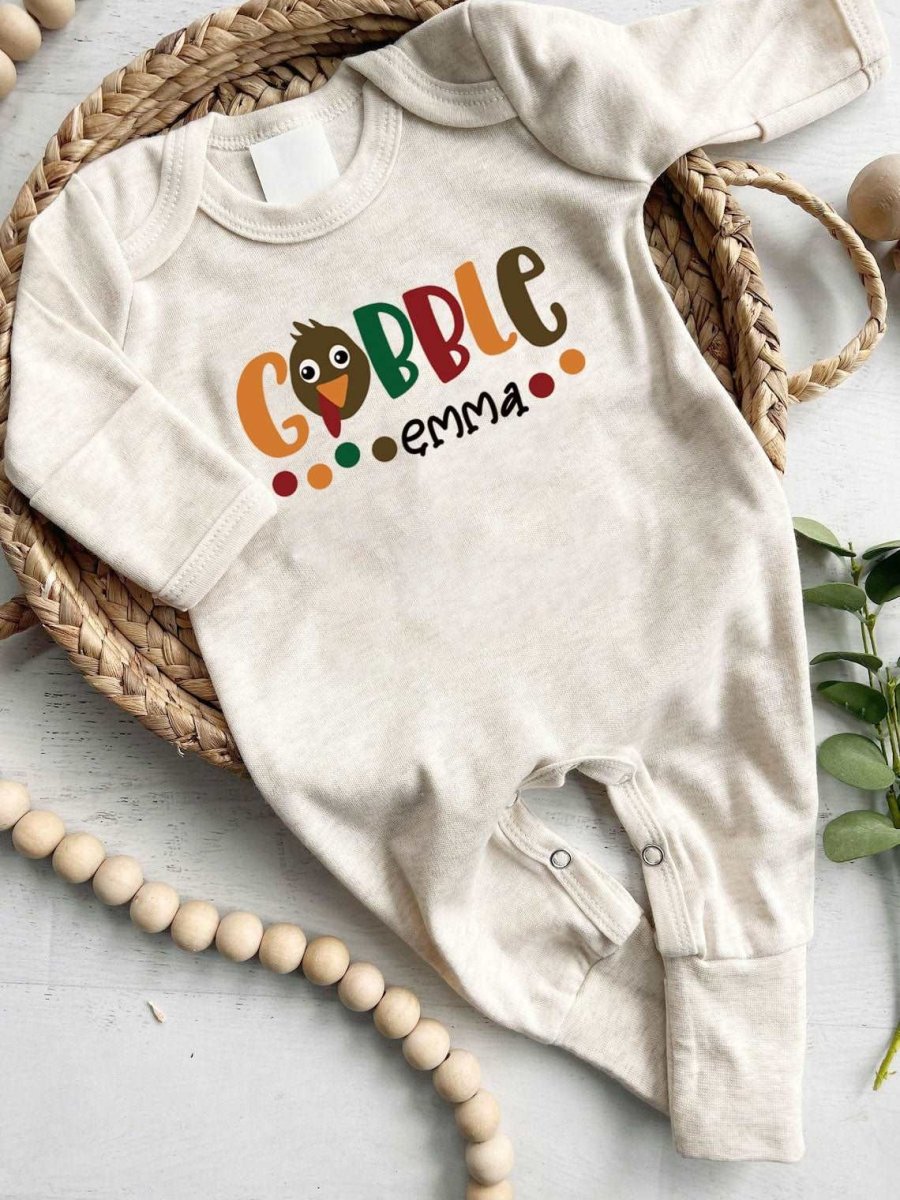 Personalized Thanksgiving Baby Girl Romper – My First Thanksgiving Onesies, Fall Style - BabiChic