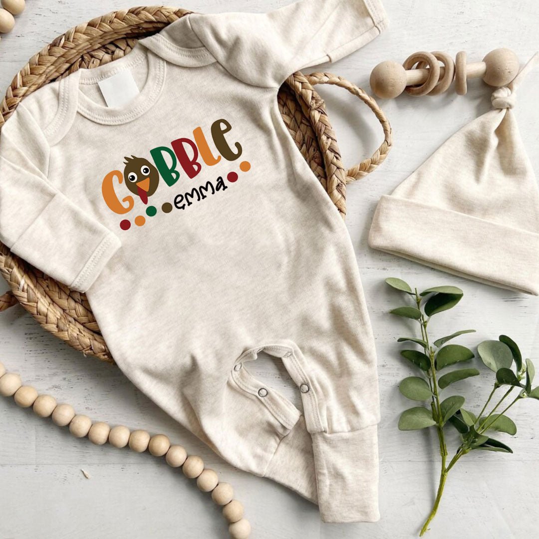 Personalized Thanksgiving Baby Girl Romper – My First Thanksgiving Onesies, Fall Style - BabiChic