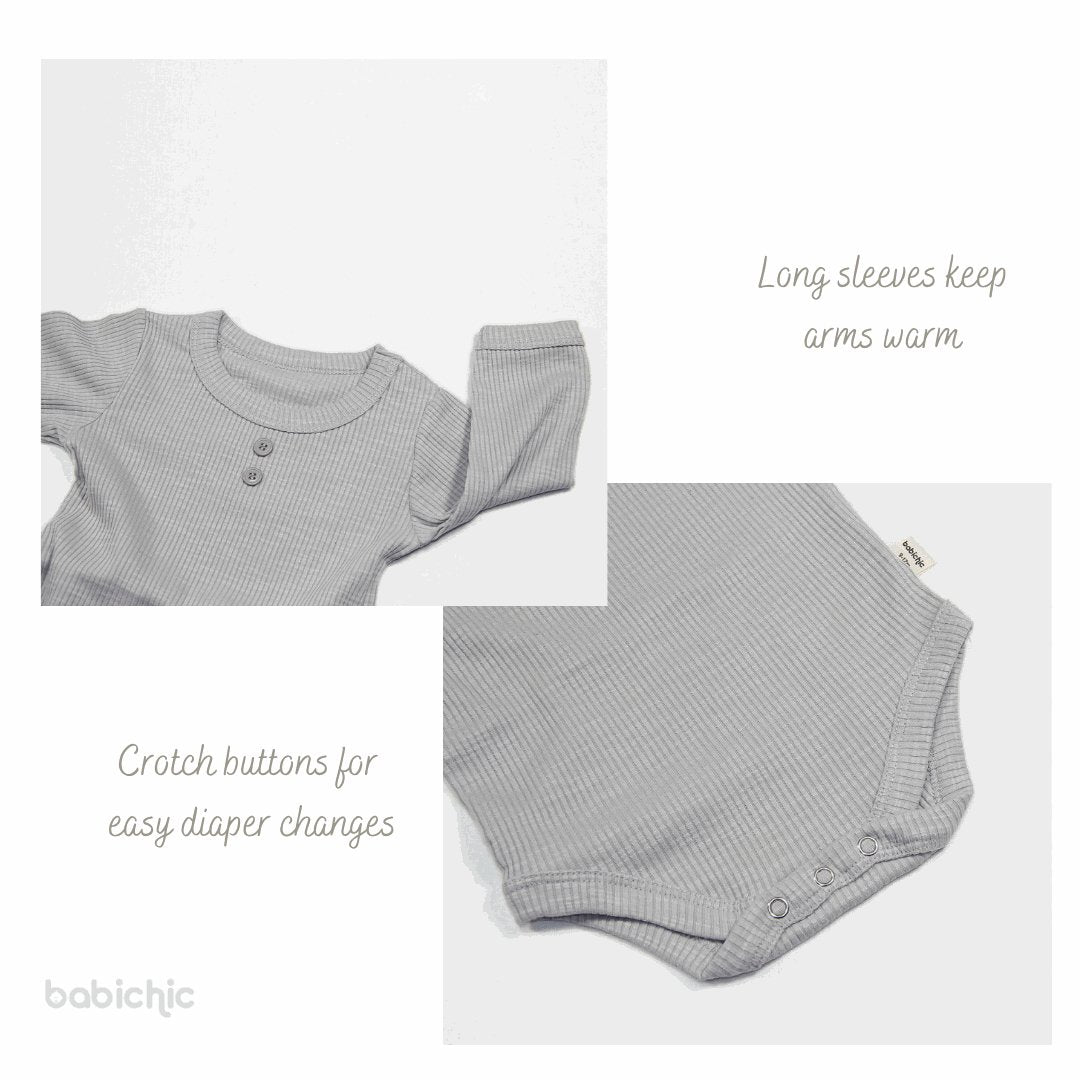 Personalized Top & Bottom Baby Must Haves - Long Sleeve Onesies & Long Pants - Embroidered Name Walking Outfits - BabiChic