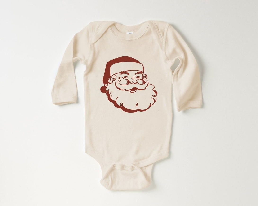 Retro Santa Baby Onesie - Cute Christmas Bodysuit - Holiday Natural Baby Onesie - BabiChic