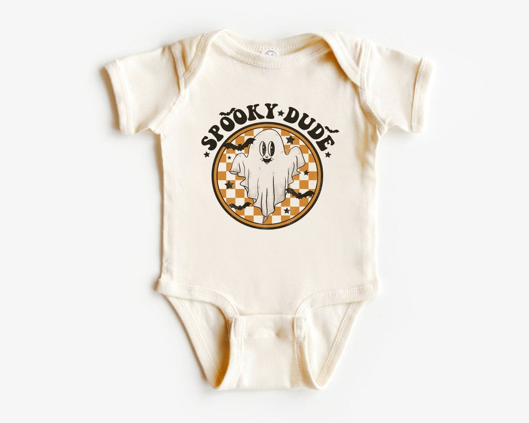 Spooky Dude Baby Onesie - Retro Boys Halloween Bodysuit - Cute Natural Fall Onesie - BabiChic