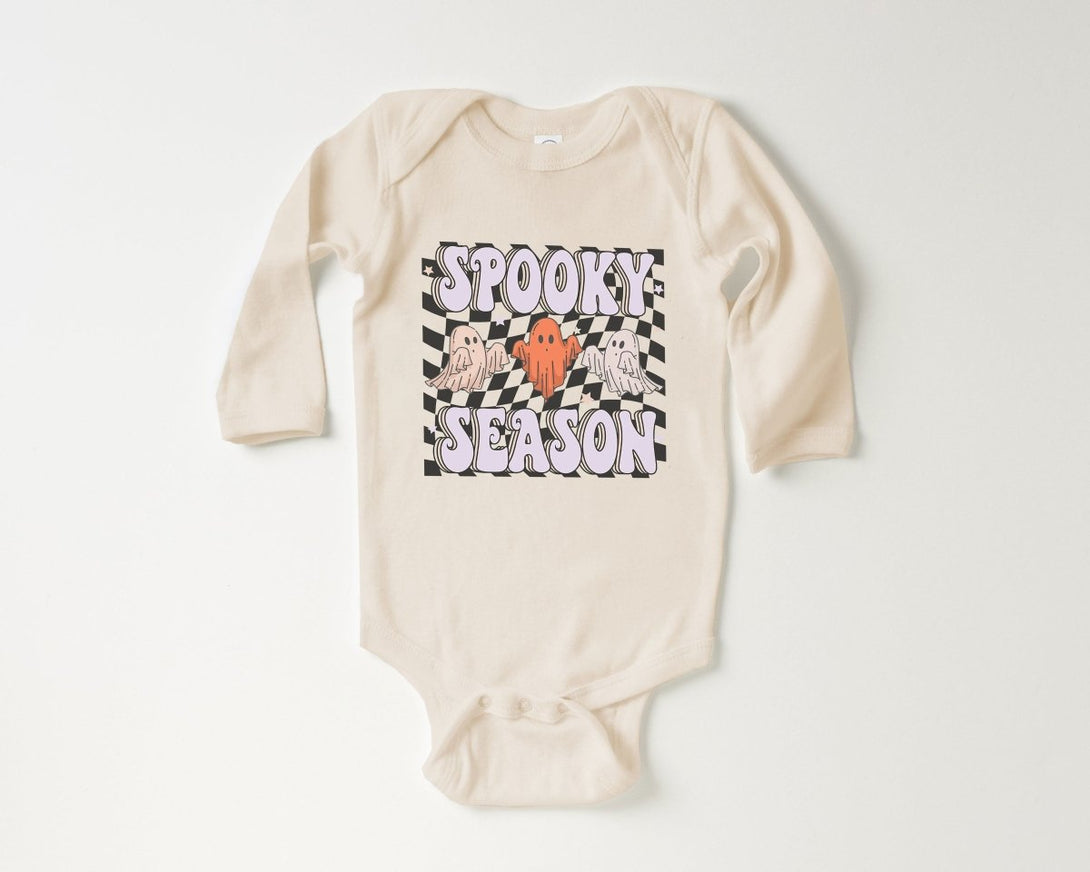 Spooky Season Baby Onesie - Retro Halloween Bodysuit - Cute Ghost Natural Onesie - BabiChic