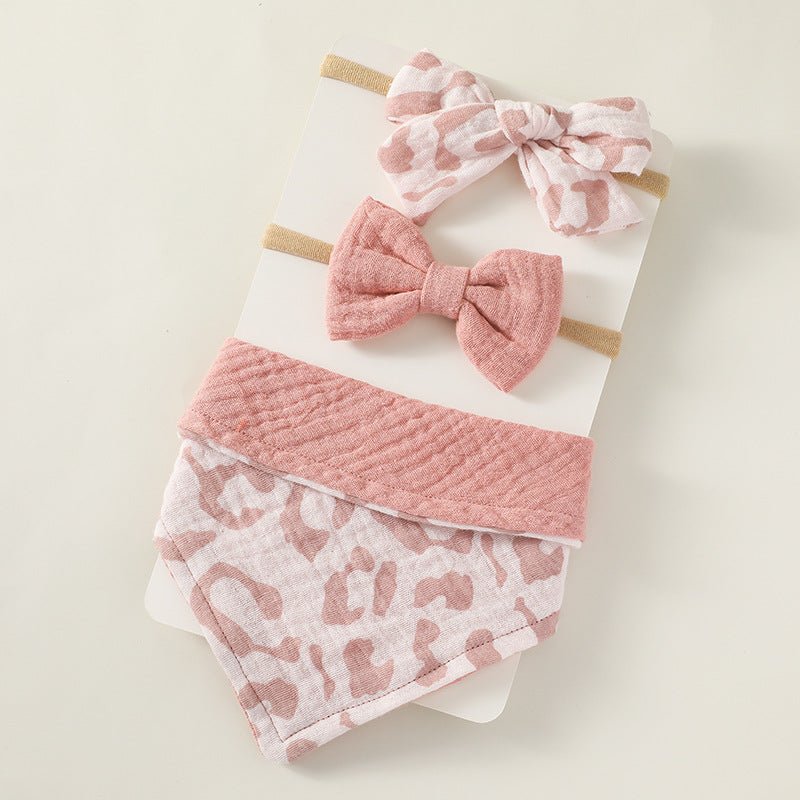 Triangle Bibs and Printed Headband Set Stylish Accessories for Baby Girl - BabiChic