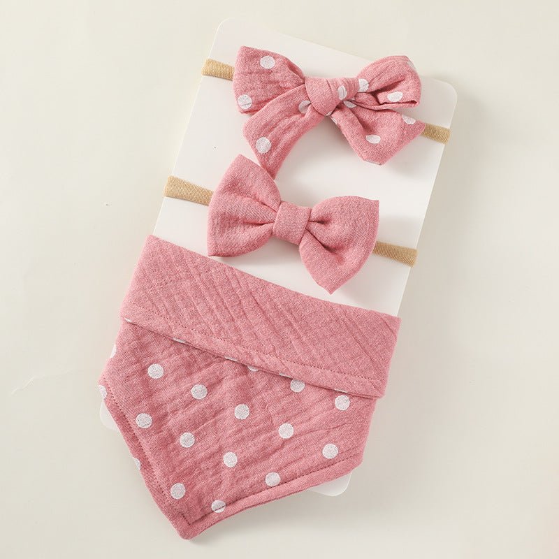 Triangle Bibs and Printed Headband Set Stylish Accessories for Baby Girl - BabiChic