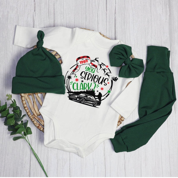 You Serious Clark Baby Onesie and Long Pants Set | Funny Christmas Baby Bodysuit | National Lampoon's Christmas Vacation Baby Onesie - BabiChic