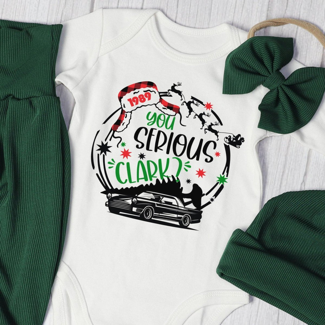 You Serious Clark Baby Onesie and Long Pants Set | Funny Christmas Baby Bodysuit | National Lampoon's Christmas Vacation Baby Onesie - BabiChic