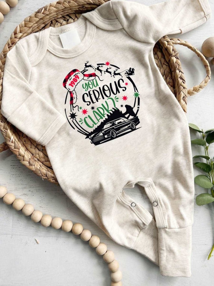 You Serious Clark Baby Romper - Christmas Onesies, Cute Natural Bodysuit, My First Xmas - BabiChic