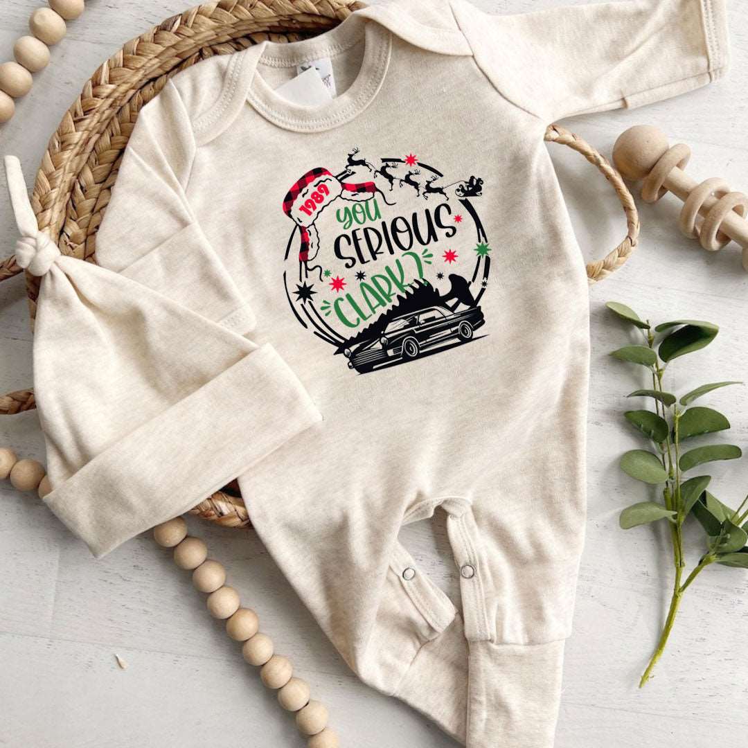 You Serious Clark Baby Romper - Christmas Onesies, Cute Natural Bodysuit, My First Xmas - BabiChic