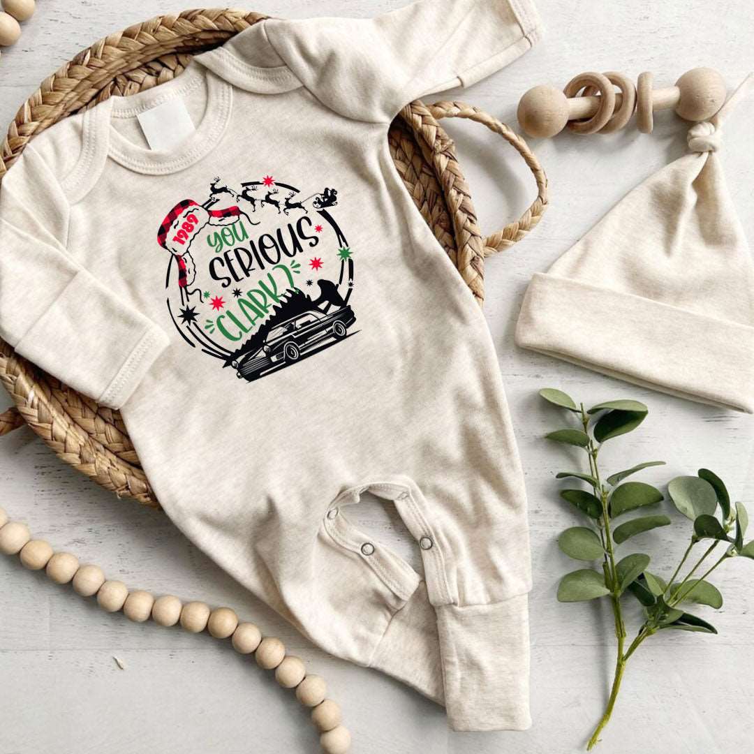 You Serious Clark Baby Romper - Christmas Onesies, Cute Natural Bodysuit, My First Xmas - BabiChic