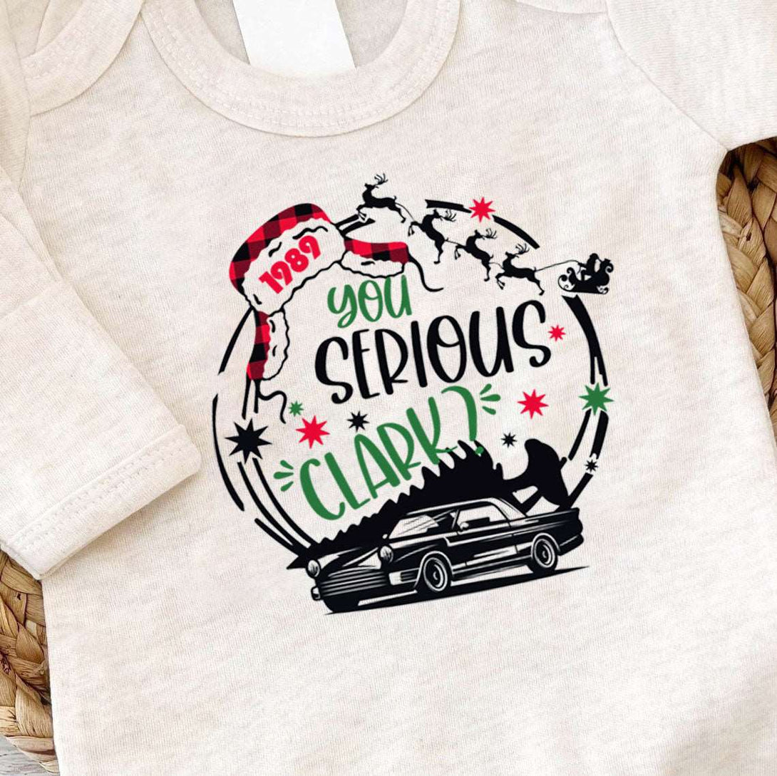 You Serious Clark Baby Romper - Christmas Onesies, Cute Natural Bodysuit, My First Xmas - BabiChic