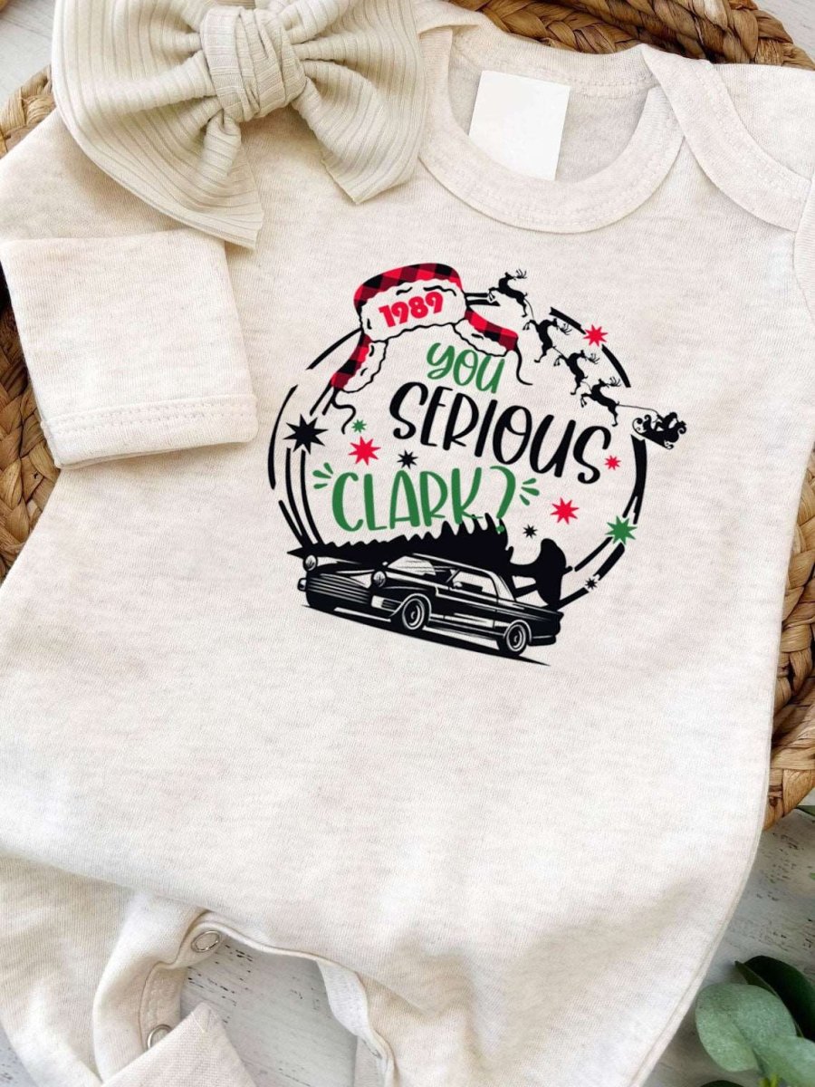 You Serious Clark Baby Romper - Christmas Onesies, Cute Natural Bodysuit, My First Xmas - BabiChic