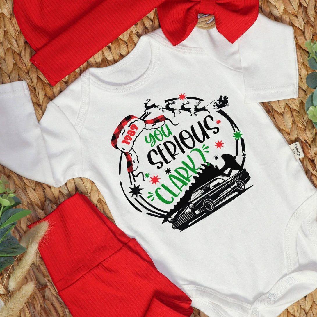 You Serious Clark Christmas Baby Onesies and Long Pants Set | National Lampoon's Christmas Vacation Baby Onesie - BabiChic