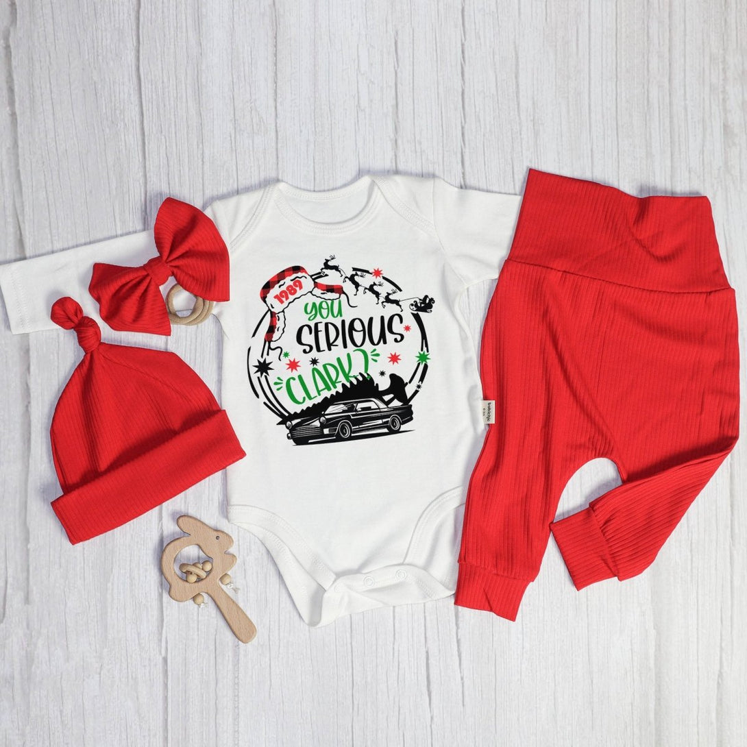 You Serious Clark Christmas Baby Onesies and Long Pants Set | National Lampoon's Christmas Vacation Baby Onesie - BabiChic